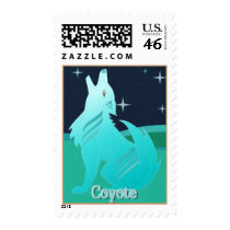 Turquoise Coyote Postage postage