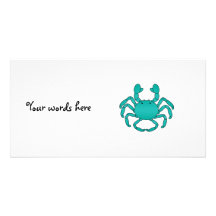 Turquoise crab custom photo card