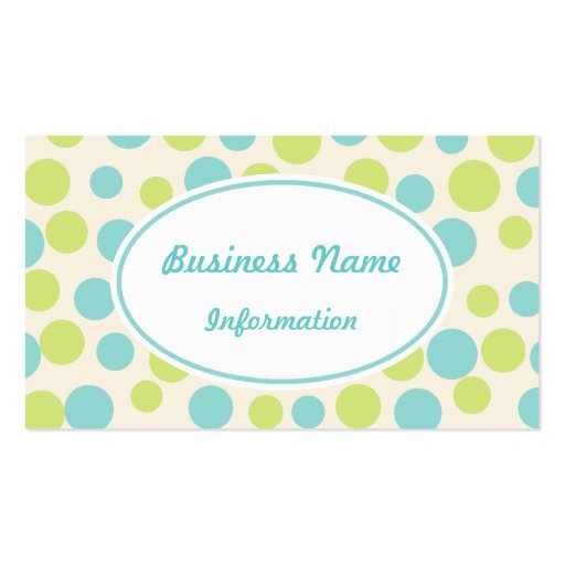 Turquoise Cream Business Card (front side)