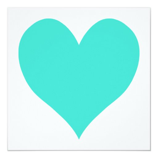 Turquoise Cute Heart Card Zazzle