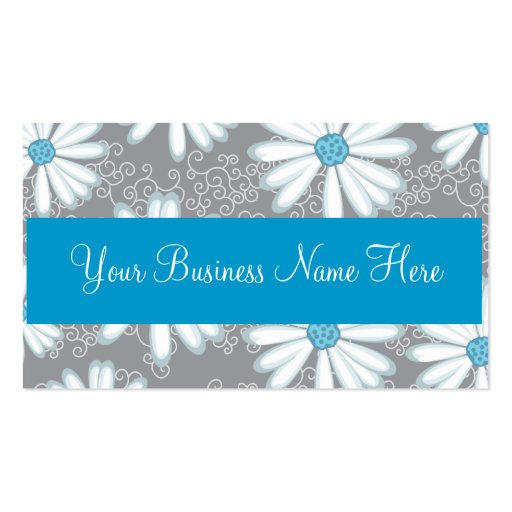 Turquoise Daisy for Florists Greenhouse Gardeners Business Cards (back side)