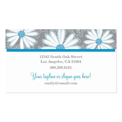 Turquoise Daisy for Florists Greenhouse Gardeners Business Cards