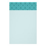 Turquoise Damask Personalized Stationery