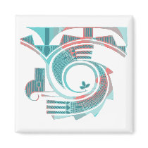 Turquoise Dawn Magnet by Jaenne Turquoise Dawn Magnet