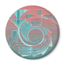 Turquoise Dawn Magnet by Jaenne Turquoise Dawn Magnet