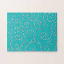 Turquoise diamond swirls puzzles
