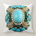 Turquoise Diamonds Brooch Sofa Bling Jewelry pillows