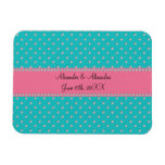 Turquoise diamonds wedding favors flexible magnet