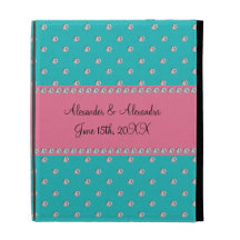 Turquoise diamonds wedding favors iPad cases