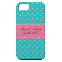 Turquoise diamonds wedding favors iPhone 5 covers