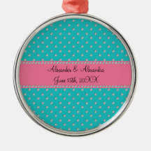 Turquoise diamonds wedding favors christmas tree ornaments