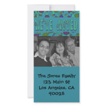 turquoise dots new address photo cards by DonnasGreetingCards turquoise dots new address photo cards