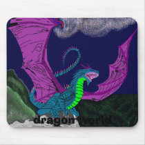 turquoise dragon5, dragon world mousepads