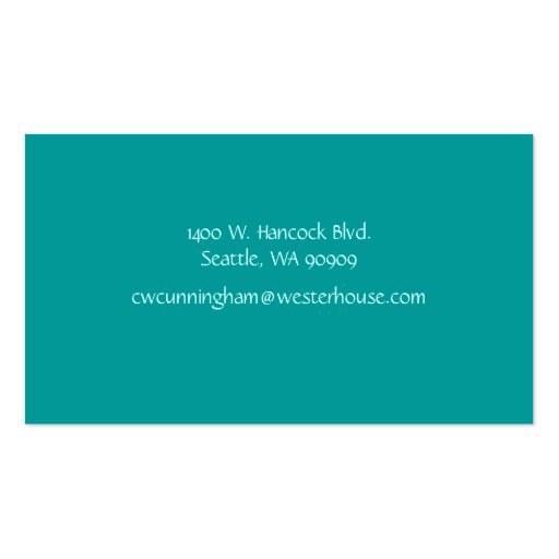 Turquoise Dragonflies Custom Business Card (back side)