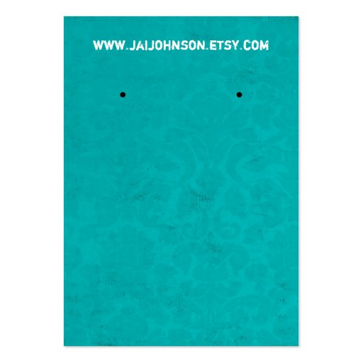 Turquoise Earring Cards Business Card Template (front side)