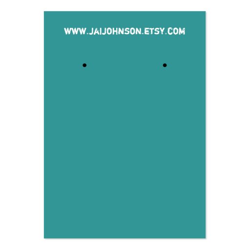 Turquoise Earring Cards Business Card Templates (front side)