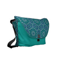 Turquoise Elegant Pattern Messenger Bag messenger bags