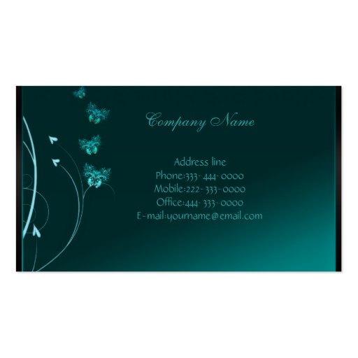 Turquoise Elegants Business Cards (back side)