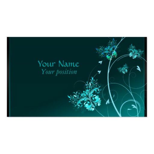 Turquoise Elegants Business Cards (front side)