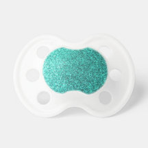 Turquoise faux glitter graphic pacifiers