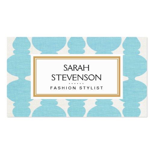 Turquoise FAUX Linen Fashion Boutique and Salon Business Card Templates (front side)