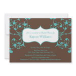 Turquoise Flourish Bridal Shower Invitation