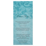 Turquoise Flourish Wedding Menu Rack Card