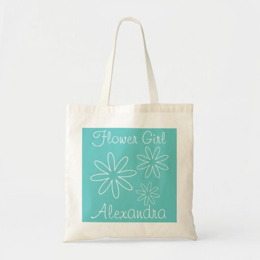 turquoise flower tote bag personalized name zazzle turquoise flower tote bag personalized name zazzle