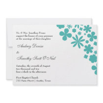 Turquoise Flower Power Wedding Invitation