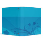 turquoise flower waves.ai 3 ring binders