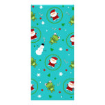 Turquoise frogs santa claus snowmen custom rack card