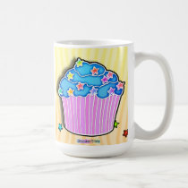 Turquoise Frosted Pink CUPCAKE CUP, MUG, STEIN mugs