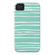 Turquoise Funky Striped Iphone 4S Case Case-Mate iPhone 4 Case