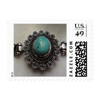 Turquoise gemstone stamps