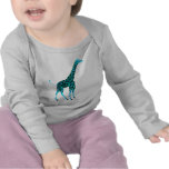 Turquoise Giraffe baby Shirt