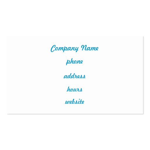 Turquoise Giraffe Print Business Card (back side)