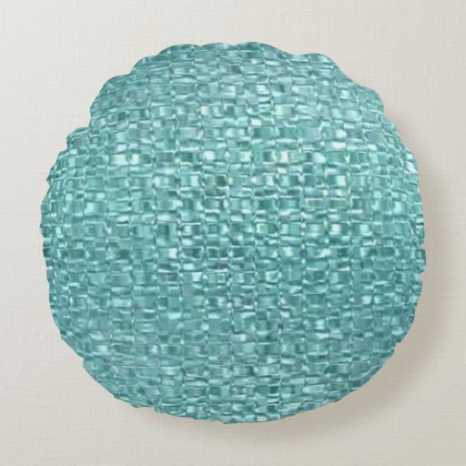 Turquoise Glass Pillow Round Pillow Zazzle