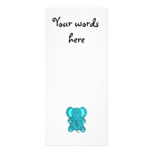 Turquoise glitter elephant custom rack card