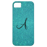 Turquoise glitter monogram casemate cases