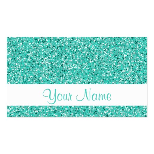Turquoise Glitter Pattern Business Card Templates (front side)