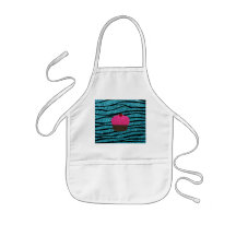 Turquoise glitter pink glitter cupcake aprons