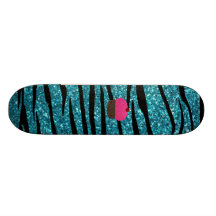 Turquoise glitter pink glitter cupcake skateboard