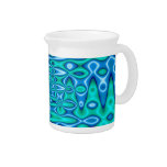 Turquoise green abstract art pitcher