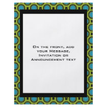 turquoise green circles personalized flyer