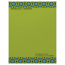 turquoise green circles customized letterhead