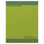 turquoise green circles customized letterhead