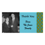 turquoise green circles photo greeting card