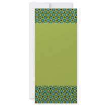 turquoise green circles custom rack cards