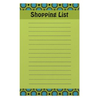 turquoise green circles Shopping Lost Custom Stationery
