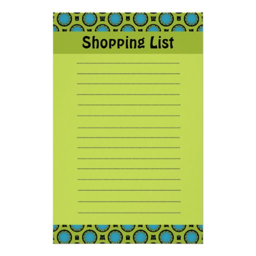 turquoise green circles Shopping Lost Custom Stationery